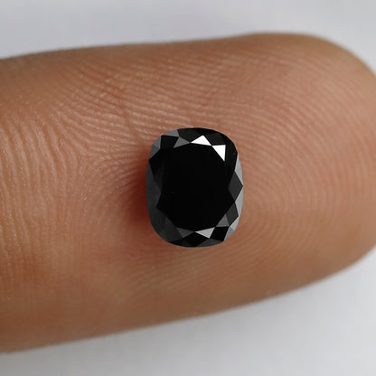 0.96 CT Oval Shape Heated Black Color Diamond 6.50 MM Loos Oval Cut Diamond For Wedding Ring