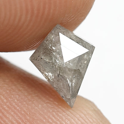 1.03 CT Kite shape Natural loose Grey Black color 7.90 MM Salt and pepper diamond