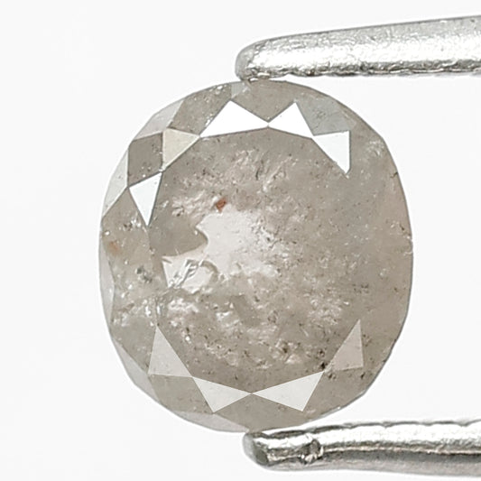 0.87 CT Oval shape Natural loose Grey Black color 5.80 MM Salt and pepper Diamond