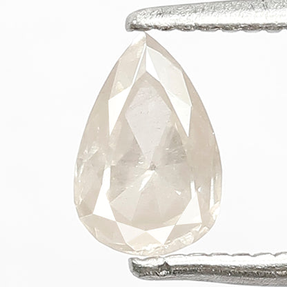 0.57 CT Pear shape Natural loose Misty White color Translucent 6.50 MM Salt and pepper Diamond