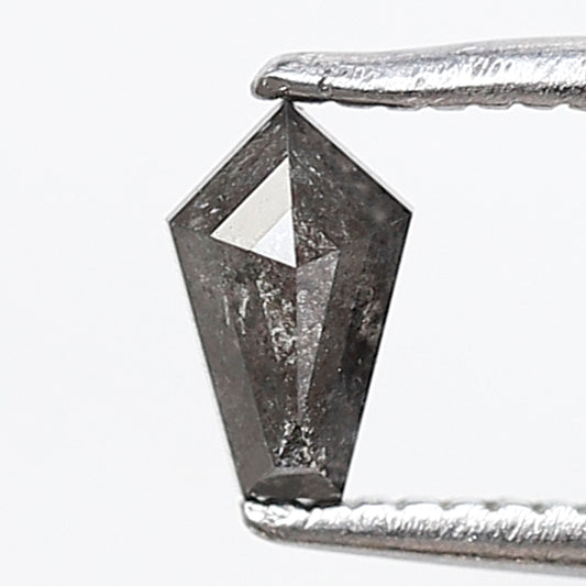 0.32 CT Coffin Shape Salt and Pepper Diamond 5.60 MM Grey Black Color Natural Loose Diamond