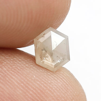0.48 CT Hexagon shape Natural loose Misty Brown color 6 MM Salt and pepper Diamond