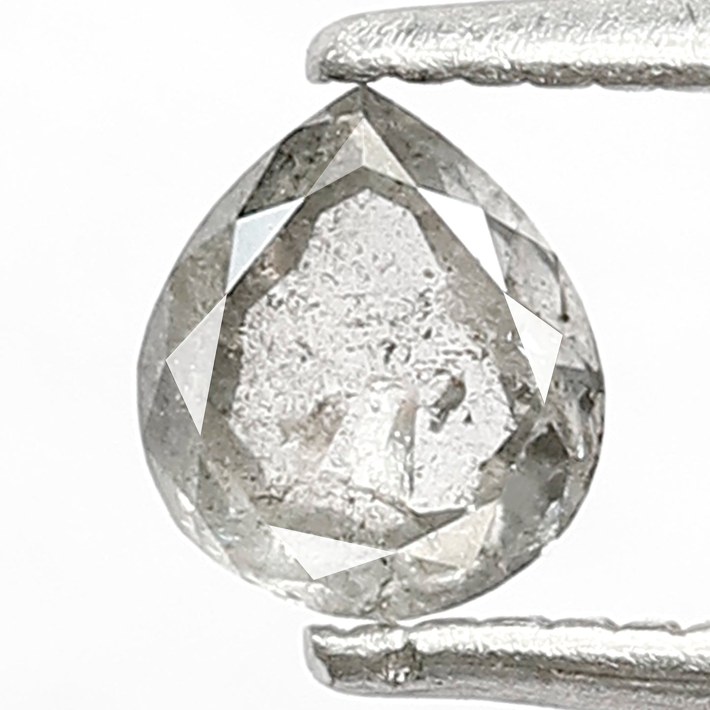 0.42 CT Pear shape Natural loose Grey Black color Translucent 5 MM Salt and pepper Diamond