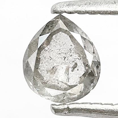 0.42 CT Pear shape Natural loose Grey Black color Translucent 5 MM Salt and pepper Diamond