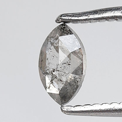 0.31 Ct Marquise Shape Salt and Pepper Diamond 5.90 MM Grey Black Color Natural Loose Diamond