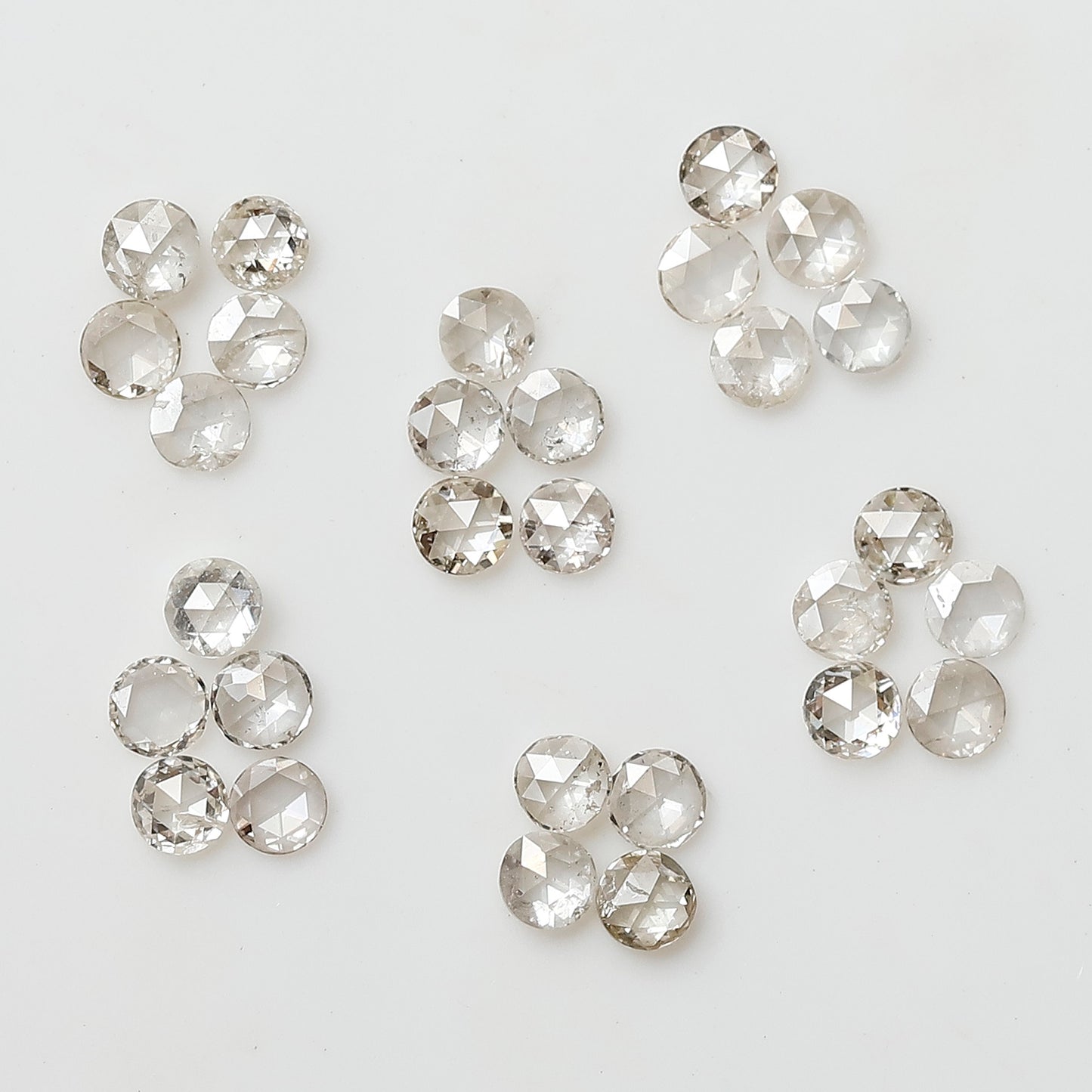 0.66 Ct Round Rose Cut Diamond Lot, Top Light Color VS-SI Natural Loose Diamonds 1.90 mm for Jewelry