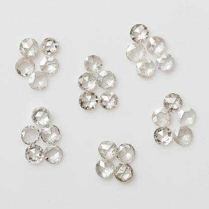 0.66 Ct Round Rose Cut Diamond Lot, Top Light Color VS-SI Natural Loose Diamonds 1.90 mm for Jewelry
