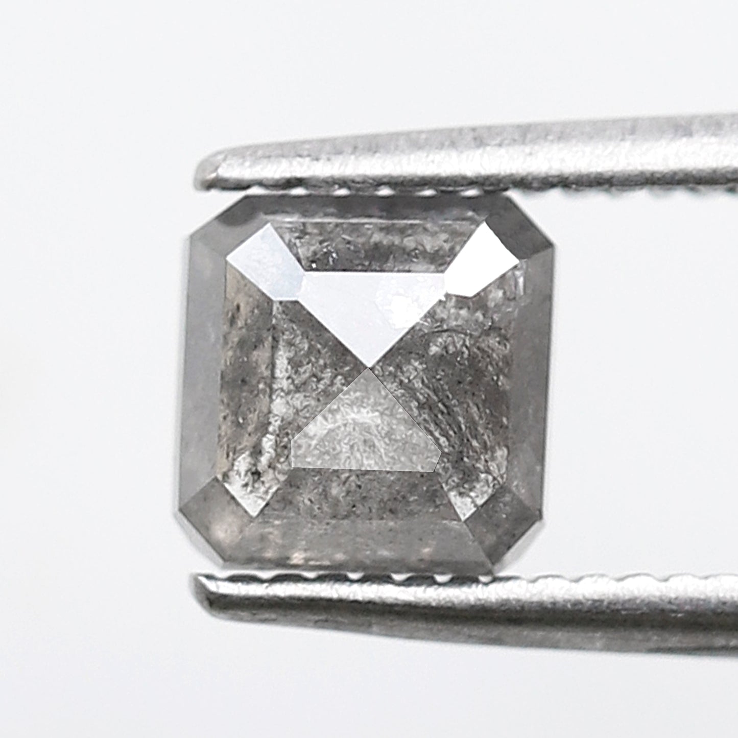 Geometric cut 1.23 Ct Salt and Pepper Diamond, Natural Gray Black Ethical Loose Stone for Custom Ring
