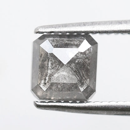 Geometric cut 1.23 Ct Salt and Pepper Diamond, Natural Gray Black Ethical Loose Stone for Custom Ring