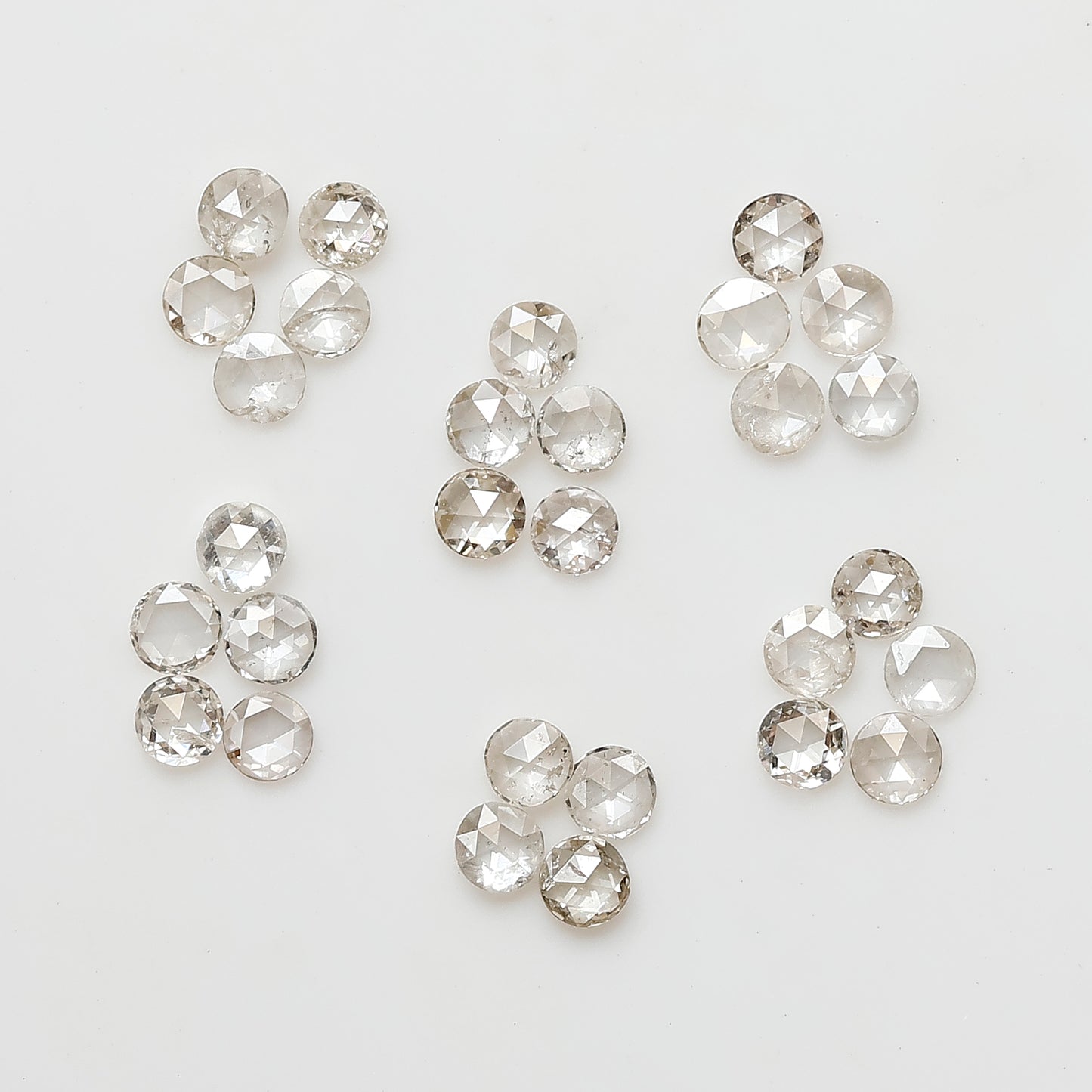 0.66 Ct Round Rose Cut Diamond Lot, Top Light Color VS-SI Natural Loose Diamonds 1.90 mm for Jewelry