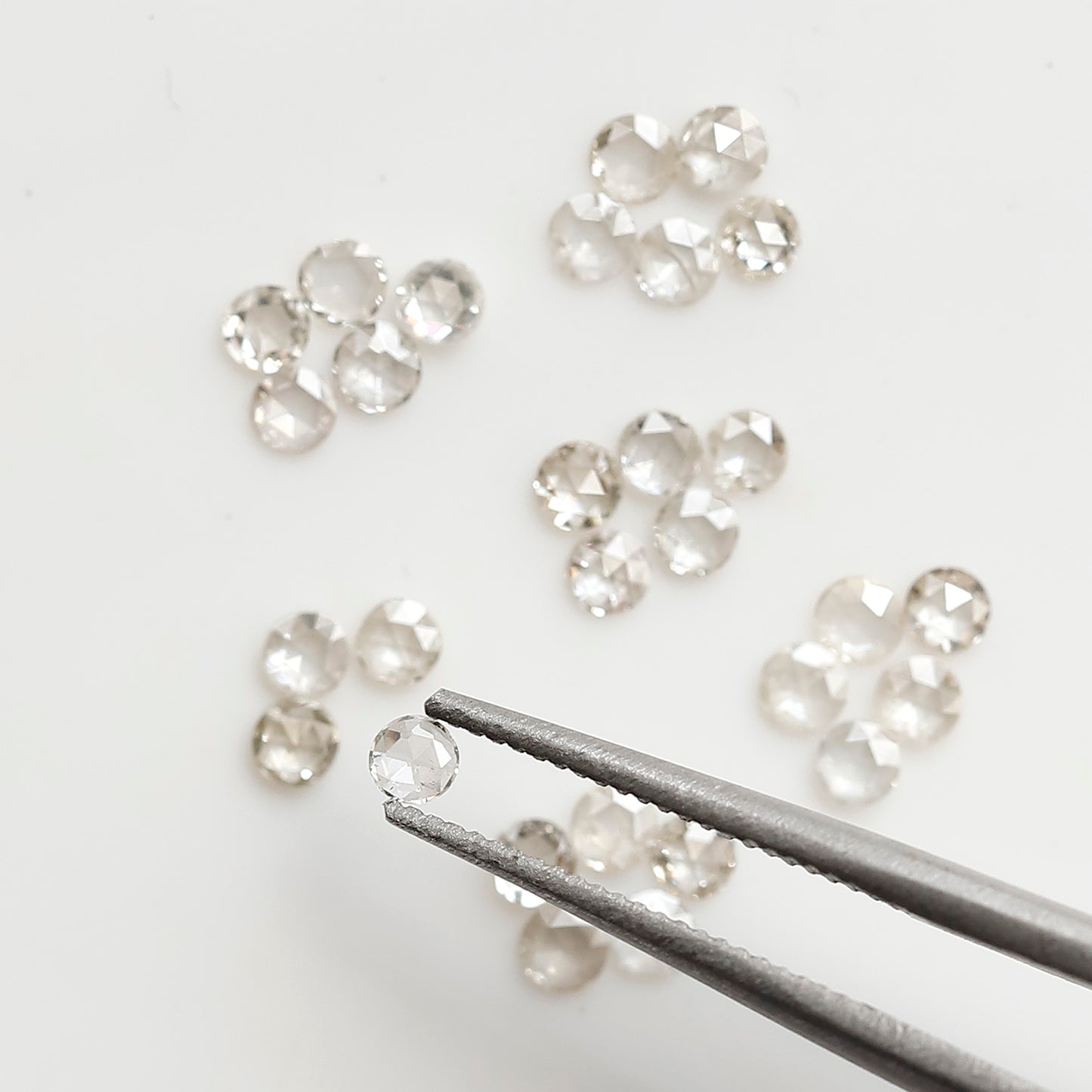 0.66 Ct Round Rose Cut Diamond Lot, Top Light Color VS-SI Natural Loose Diamonds 1.90 mm for Jewelry