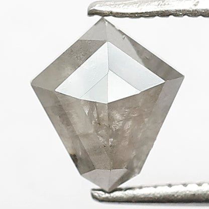 1.30 CT Gray Black Kite Shape Loose Diamond, 7.50 x 6.50 mm Natural Salt and Pepper Ethical Diamond
