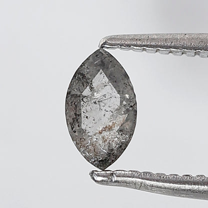 0.31 Ct Marquise Shape Salt and Pepper Diamond 5.90 MM Grey Black Color Natural Loose Diamond