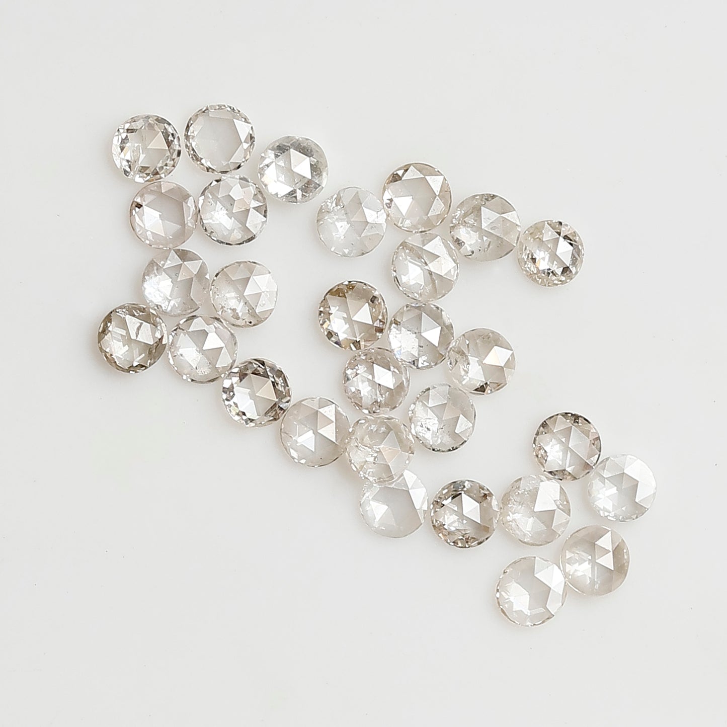 0.66 Ct Round Rose Cut Diamond Lot, Top Light Color VS-SI Natural Loose Diamonds 1.90 mm for Jewelry
