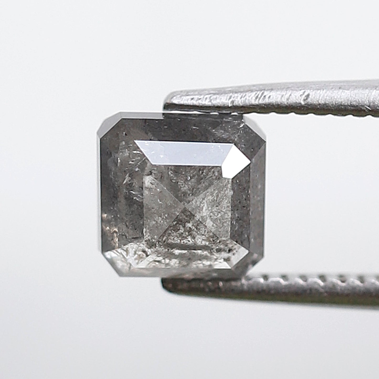 Geometric cut 1.23 Ct Salt and Pepper Diamond, Natural Gray Black Ethical Loose Stone for Custom Ring