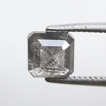 Geometric cut 1.23 Ct Salt and Pepper Diamond, Natural Gray Black Ethical Loose Stone for Custom Ring