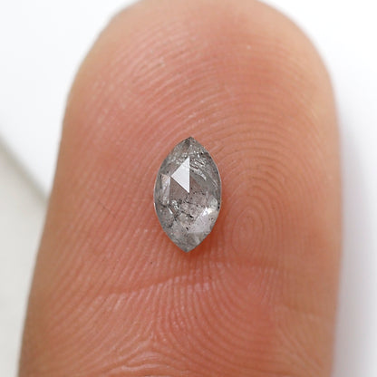 0.31 Ct Marquise Shape Salt and Pepper Diamond 5.90 MM Grey Black Color Natural Loose Diamond