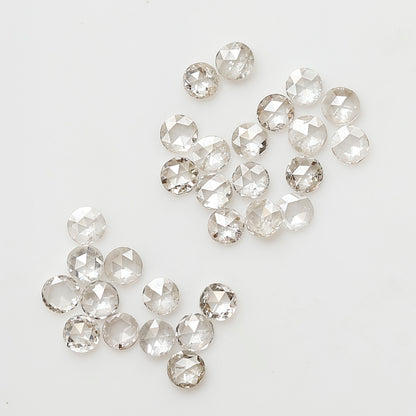 0.66 Ct Round Rose Cut Diamond Lot, Top Light Color VS-SI Natural Loose Diamonds 1.90 mm for Jewelry