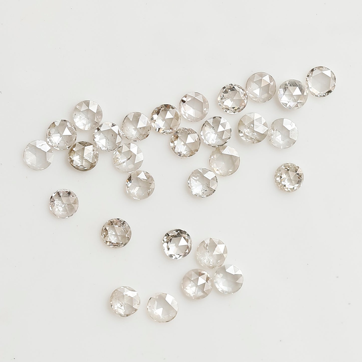 0.66 Ct Round Rose Cut Diamond Lot, Top Light Color VS-SI Natural Loose Diamonds 1.90 mm for Jewelry