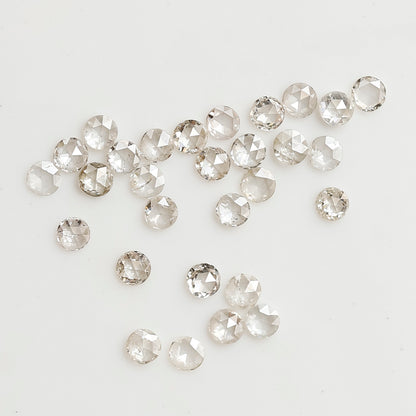0.66 Ct Round Rose Cut Diamond Lot, Top Light Color VS-SI Natural Loose Diamonds 1.90 mm for Jewelry