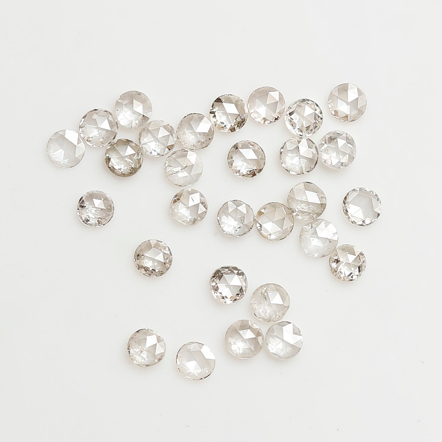 0.66 Ct Round Rose Cut Diamond Lot, Top Light Color VS-SI Natural Loose Diamonds 1.90 mm for Jewelry