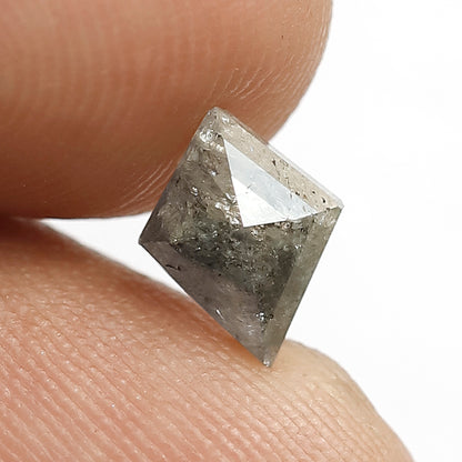 0.81 CT Kite Shape Salt and Pepper Loose Diamond, Natural 8.10 mm Gray Black Loose Earth Mined Diamond For Anniversary Ring Gift