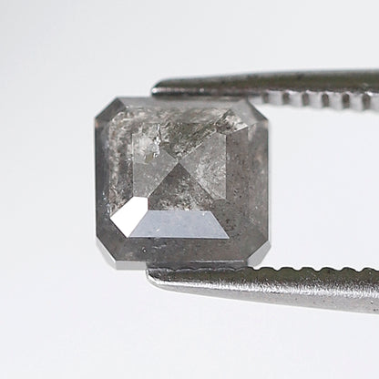 Geometric cut 1.23 Ct Salt and Pepper Diamond, Natural Gray Black Ethical Loose Stone for Custom Ring
