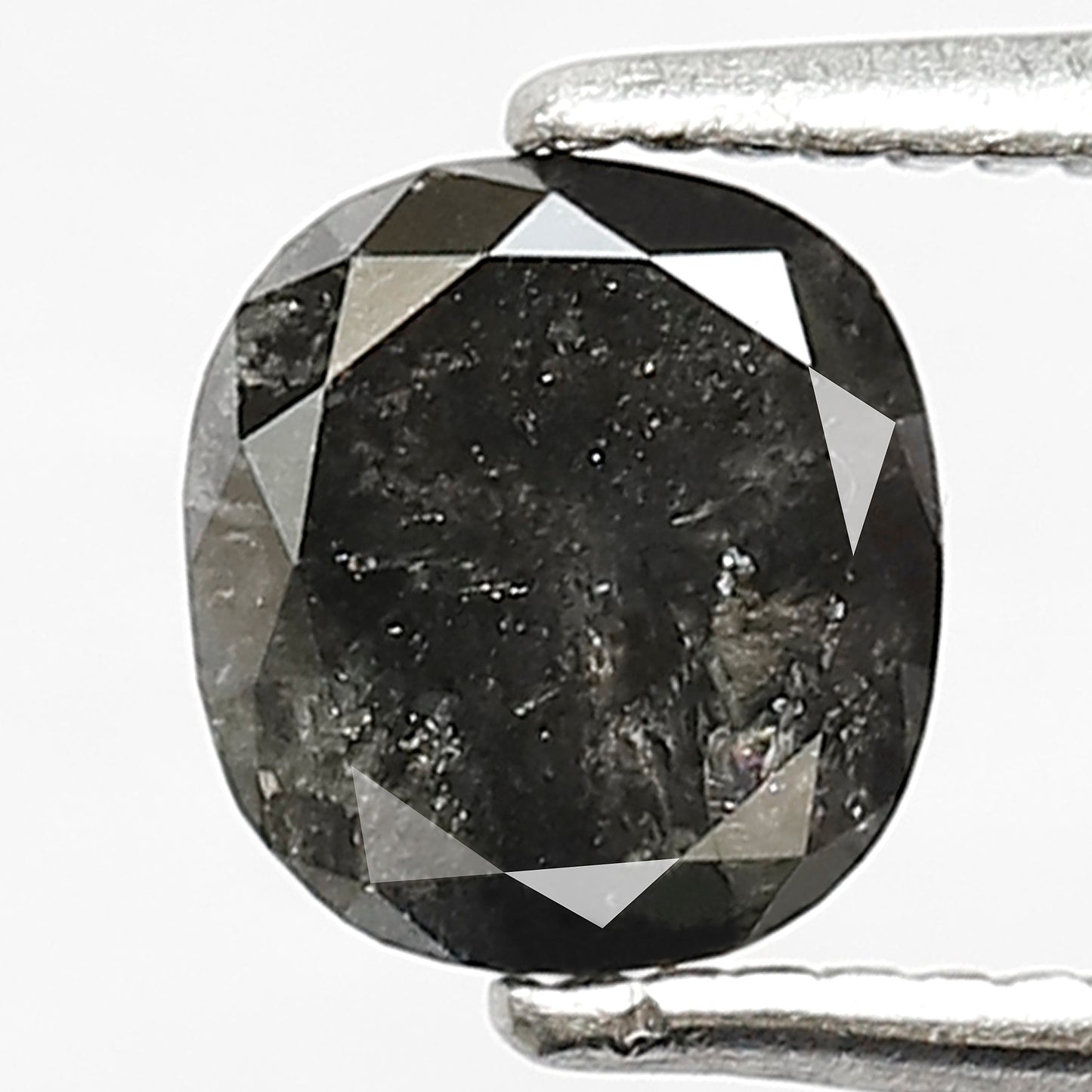 0.95 CT Natural Cushion Cut Salt and Pepper Diamond, Gray Black Loose Diamond, Ethical Stone for Custom Jewelry