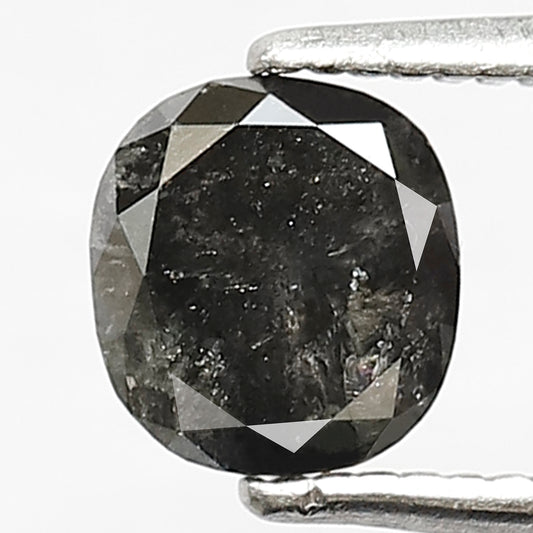 0.95 CT Natural Cushion Cut Salt and Pepper Diamond, Gray Black Loose Diamond, Ethical Stone for Custom Jewelry