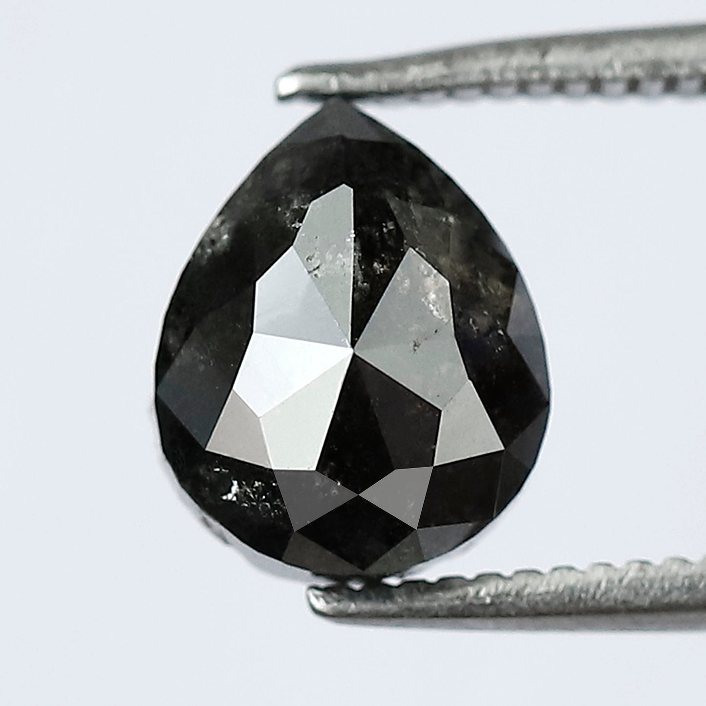 2.10 CT Natural Black color pear shape salt and pepper diamonds for wedding ring