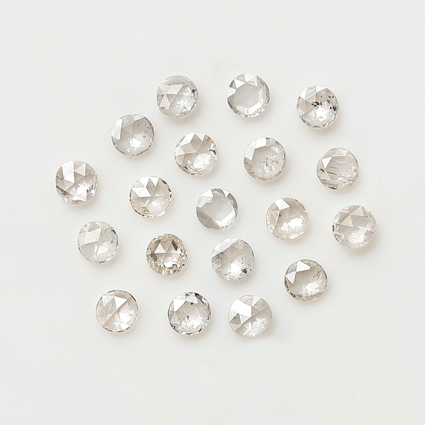 Round Rose Cut Diamond Lot 0.38 Ct, Top Light Color VS-SI Natural Loose 19 Pcs Diamonds for Jewelry Making