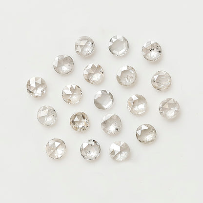 Round Rose Cut Diamond Lot 0.38 Ct, Top Light Color VS-SI Natural Loose 19 Pcs Diamonds for Jewelry Making