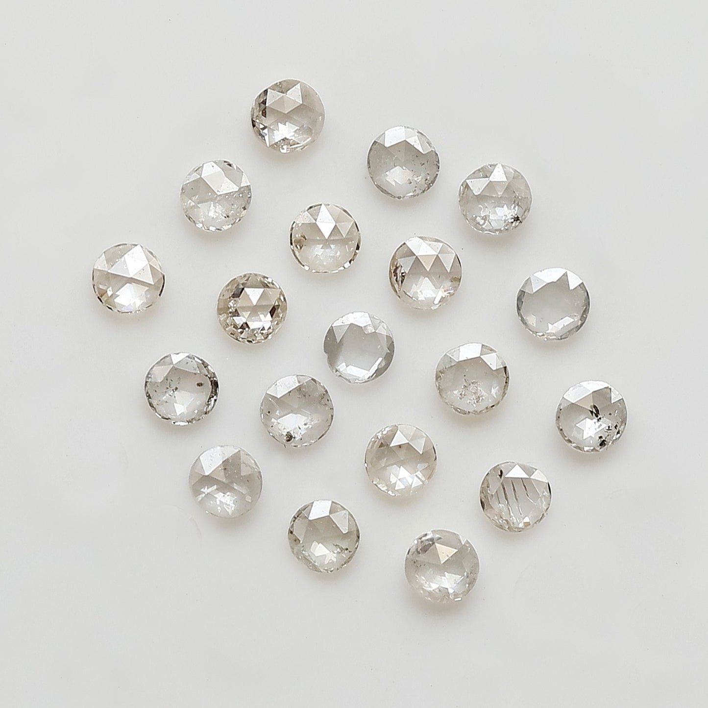 Round Rose Cut Diamond Lot 0.38 Ct, Top Light Color VS-SI Natural Loose 19 Pcs Diamonds for Jewelry Making