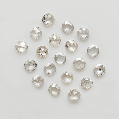Round Rose Cut Diamond Lot 0.38 Ct, Top Light Color VS-SI Natural Loose 19 Pcs Diamonds for Jewelry Making