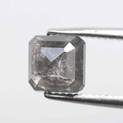 Geometric cut 1.23 Ct Salt and Pepper Diamond, Natural Gray Black Ethical Loose Stone for Custom Ring