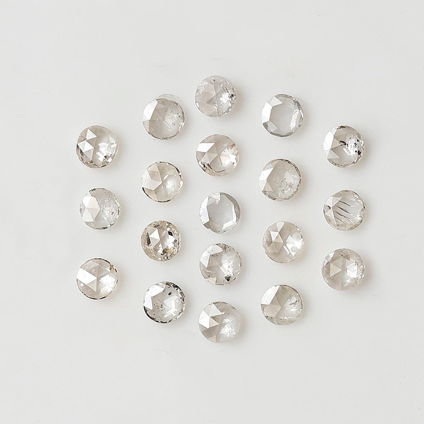 Round Rose Cut Diamond Lot 0.38 Ct, Top Light Color VS-SI Natural Loose 19 Pcs Diamonds for Jewelry Making