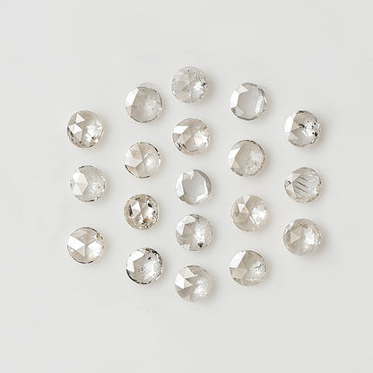 Round Rose Cut Diamond Lot 0.38 Ct, Top Light Color VS-SI Natural Loose 19 Pcs Diamonds for Jewelry Making