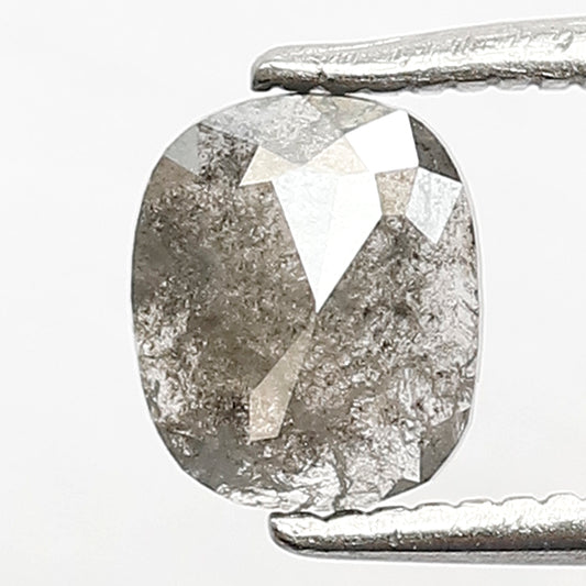 0.59 CT Oval Shape Gray Black Diamond, Natural Salt and Pepper Loose Diamond, Conflict Free Diamond for Engagement Ring