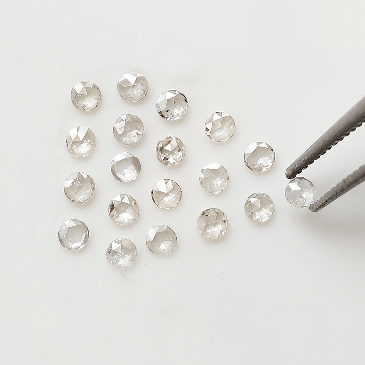 Round Rose Cut Diamond Lot 0.38 Ct, Top Light Color VS-SI Natural Loose 19 Pcs Diamonds for Jewelry Making