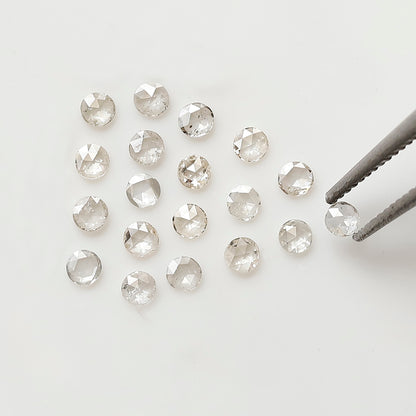 Round Rose Cut Diamond Lot 0.38 Ct, Top Light Color VS-SI Natural Loose 19 Pcs Diamonds for Jewelry Making