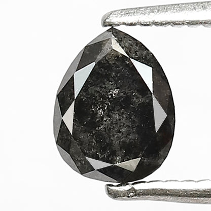 0.81 CT Pear Shape Ethical Salt and Pepper Diamond, Natural Gray Black Loose Earth Mined Diamond For Engagement Ring and Jewelry