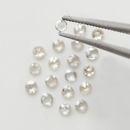 Round Rose Cut Diamond Lot 0.38 Ct, Top Light Color VS-SI Natural Loose 19 Pcs Diamonds for Jewelry Making