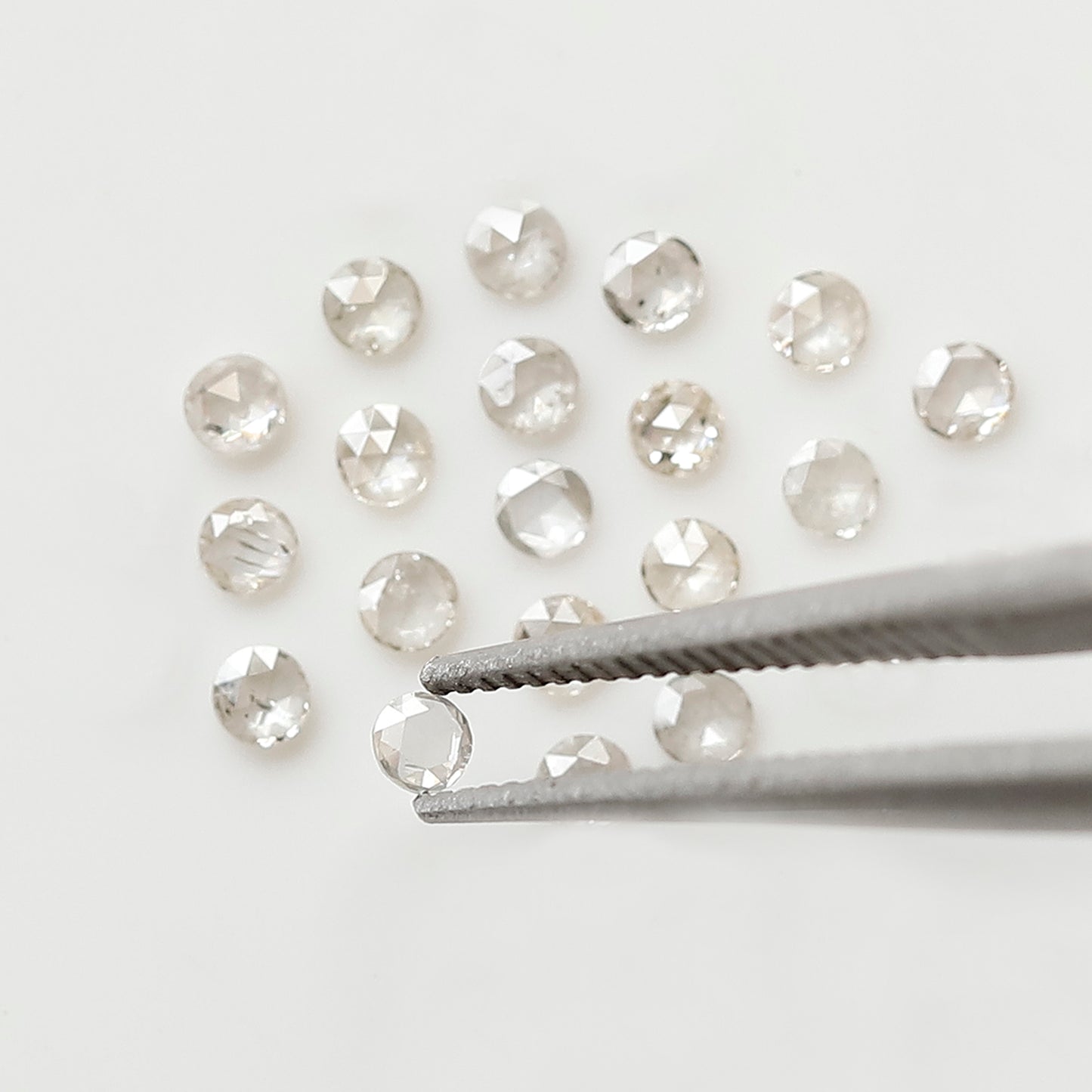 Round Rose Cut Diamond Lot 0.38 Ct, Top Light Color VS-SI Natural Loose 19 Pcs Diamonds for Jewelry Making