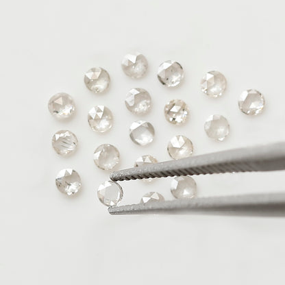 Round Rose Cut Diamond Lot 0.38 Ct, Top Light Color VS-SI Natural Loose 19 Pcs Diamonds for Jewelry Making