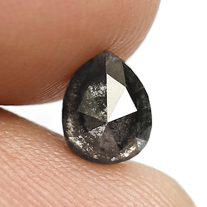 0.81 CT Pear Shape Ethical Salt and Pepper Diamond, Natural Gray Black Loose Earth Mined Diamond For Engagement Ring and Jewelry