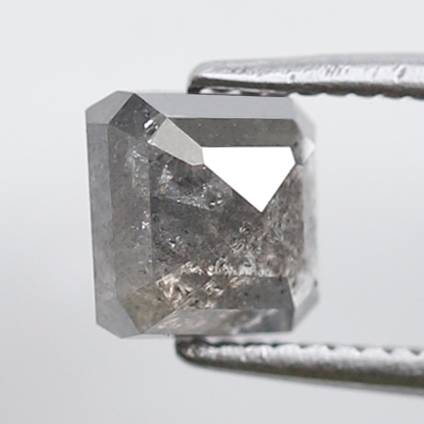 Geometric cut 1.23 Ct Salt and Pepper Diamond, Natural Gray Black Ethical Loose Stone for Custom Ring