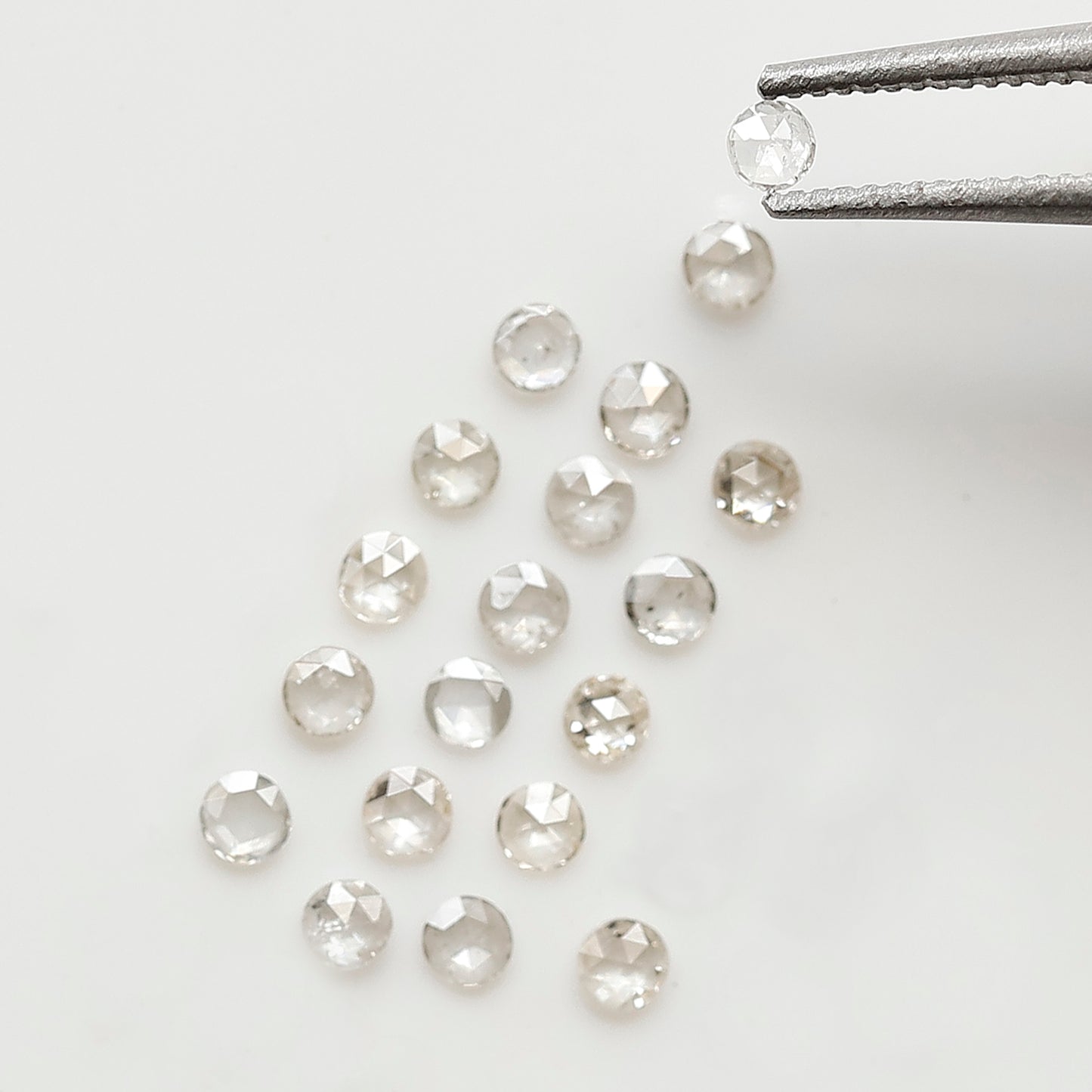Round Rose Cut Diamond Lot 0.38 Ct, Top Light Color VS-SI Natural Loose 19 Pcs Diamonds for Jewelry Making