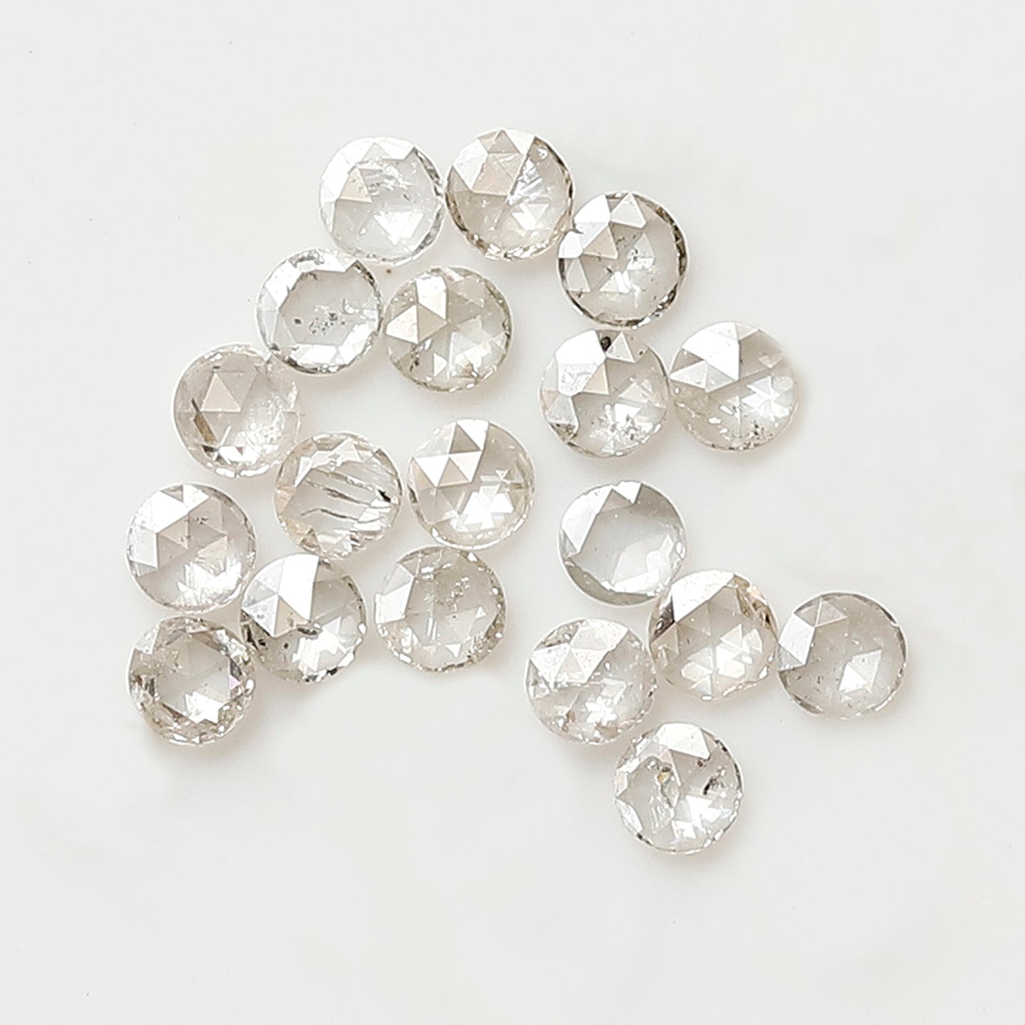Round Rose Cut Diamond Lot 0.38 Ct, Top Light Color VS-SI Natural Loose 19 Pcs Diamonds for Jewelry Making