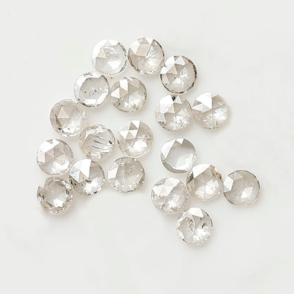 Round Rose Cut Diamond Lot 0.38 Ct, Top Light Color VS-SI Natural Loose 19 Pcs Diamonds for Jewelry Making