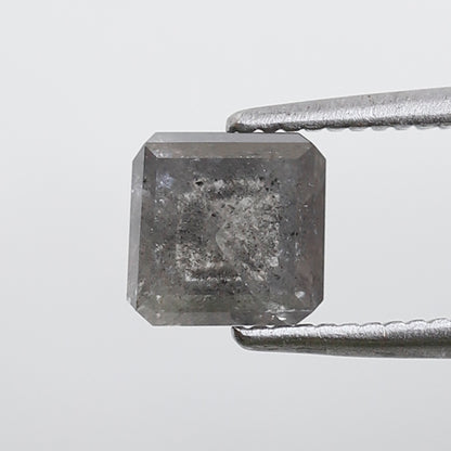 Geometric cut 1.23 Ct Salt and Pepper Diamond, Natural Gray Black Ethical Loose Stone for Custom Ring